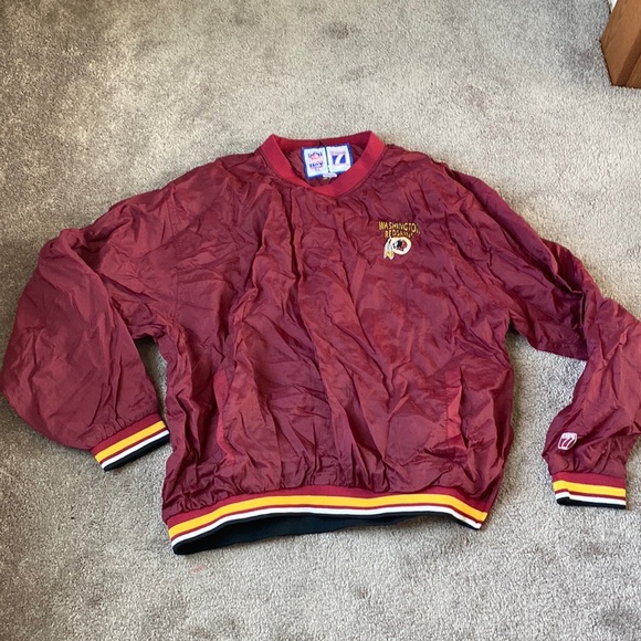 Vintage Logo 7 Washington Redskins Pullover Windbreaker Jacket SIZE L - Picture 1 of 5